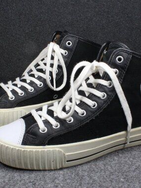 PF Flyers Made In USA Black High Top Sneakers Shoes Mens Size 8.5 (8) Womens 10